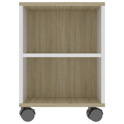 TV Cabinet White and Sonoma Oak 120x35x43 cm Chipboard