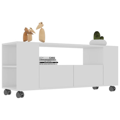 TV Cabinet High Gloss White 120x35x43 cm Chipboard