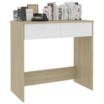 Desk White and Sonoma Oak 80x40x75 cm Chipboard