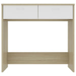 Desk White and Sonoma Oak 80x40x75 cm Chipboard