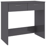 Desk High Gloss Grey 80x40x75 cm Chipboard