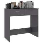Desk High Gloss Grey 80x40x75 cm Chipboard