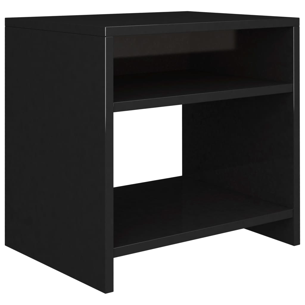 Bedside Cabinets 2 pcs High Gloss Black 40x30x40 cm Chipboard