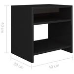 Bedside Cabinets 2 pcs High Gloss Black 40x30x40 cm Chipboard