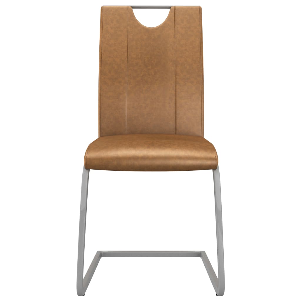 Dining Chairs 6 pcs Brown Faux Leather