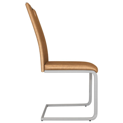 Dining Chairs 6 pcs Brown Faux Leather