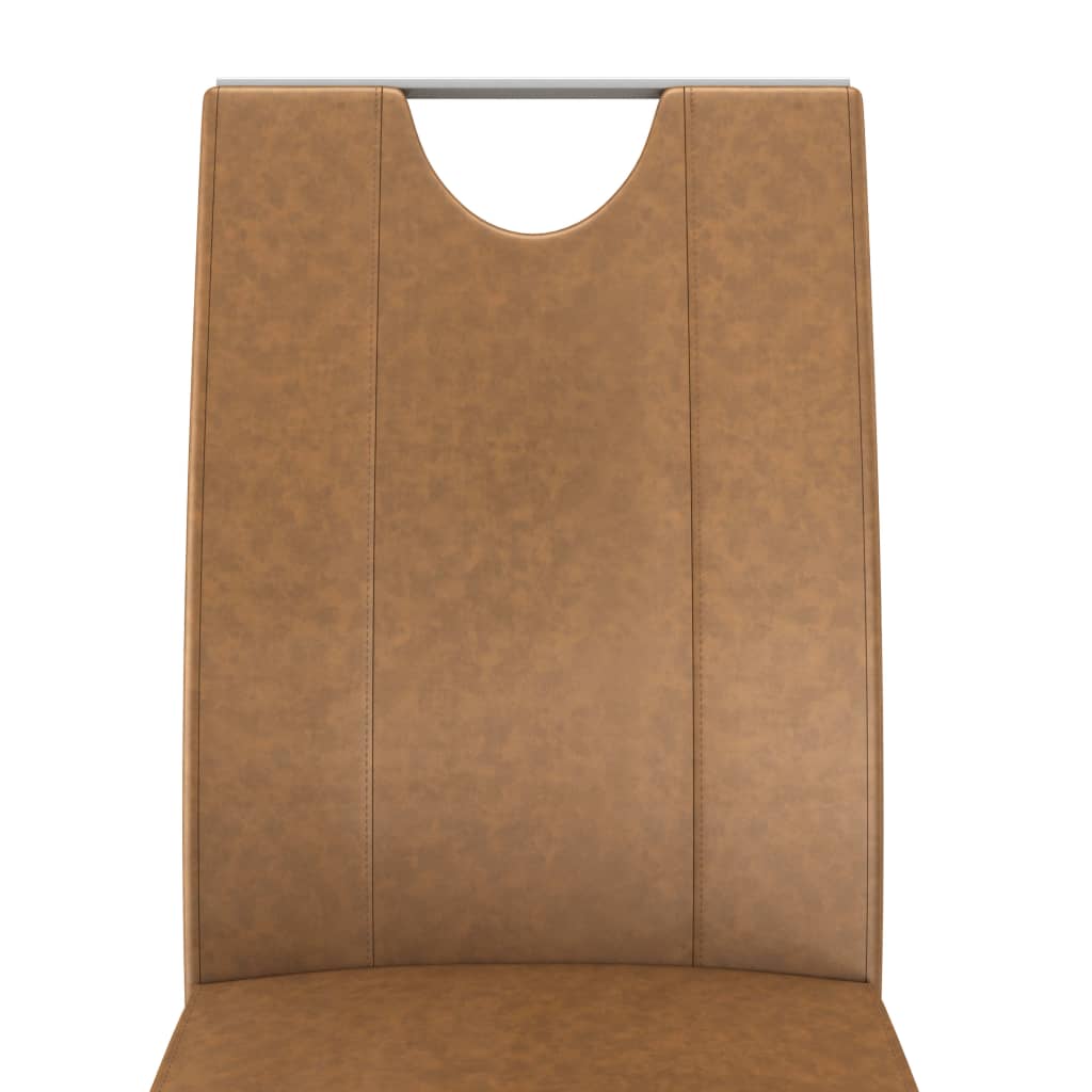 Dining Chairs 6 pcs Brown Faux Leather