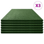 Fall Protection Tiles 18 pcs Rubber 50x50x3 cm Green