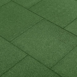 Fall Protection Tiles 18 pcs Rubber 50x50x3 cm Green