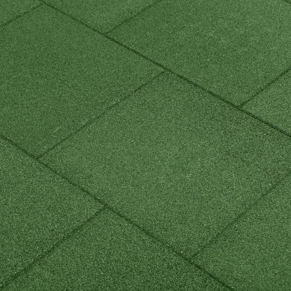  Fall Protection Tiles 18 pcs Rubber 50x50x3 cm Green