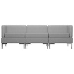 3 Piece Sofa Set Fabric Light Grey