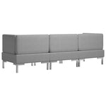 3 Piece Sofa Set Fabric Light Grey