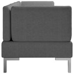 3 Piece Sofa Set Fabric Dark Grey