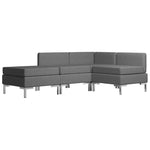 4 Piece Sofa Set Fabric Dark Grey