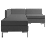 4 Piece Sofa Set Fabric Dark Grey