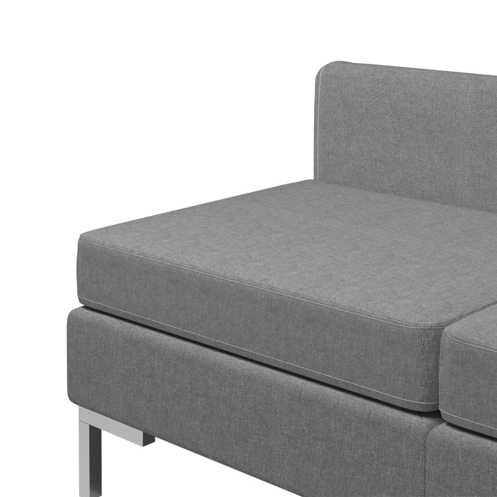 4 Piece Sofa Set Fabric Dark Grey