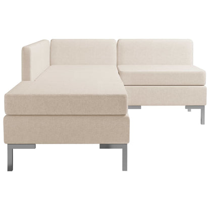 4 Piece Sofa Set Fabric Cream
