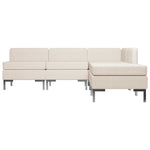 5 Piece Sofa Set Fabric Cream