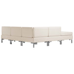 5 Piece Sofa Set Fabric Cream