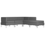 5 Piece Sofa Set Fabric Dark Grey