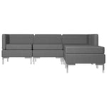 5 Piece Sofa Set Fabric Dark Grey