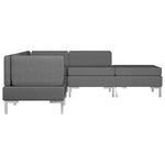 5 Piece Sofa Set Fabric Dark Grey