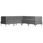 5 Piece Sofa Set Fabric Dark Grey