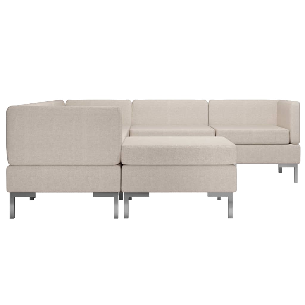 6 Piece Sofa Set Fabric Cream