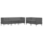 5 Piece Sofa Set Fabric Dark Grey