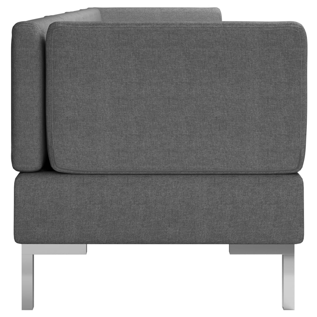 4 Piece Sofa Set Fabric Dark Grey