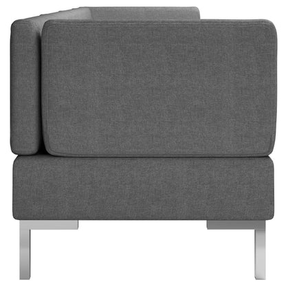 4 Piece Sofa Set Fabric Dark Grey