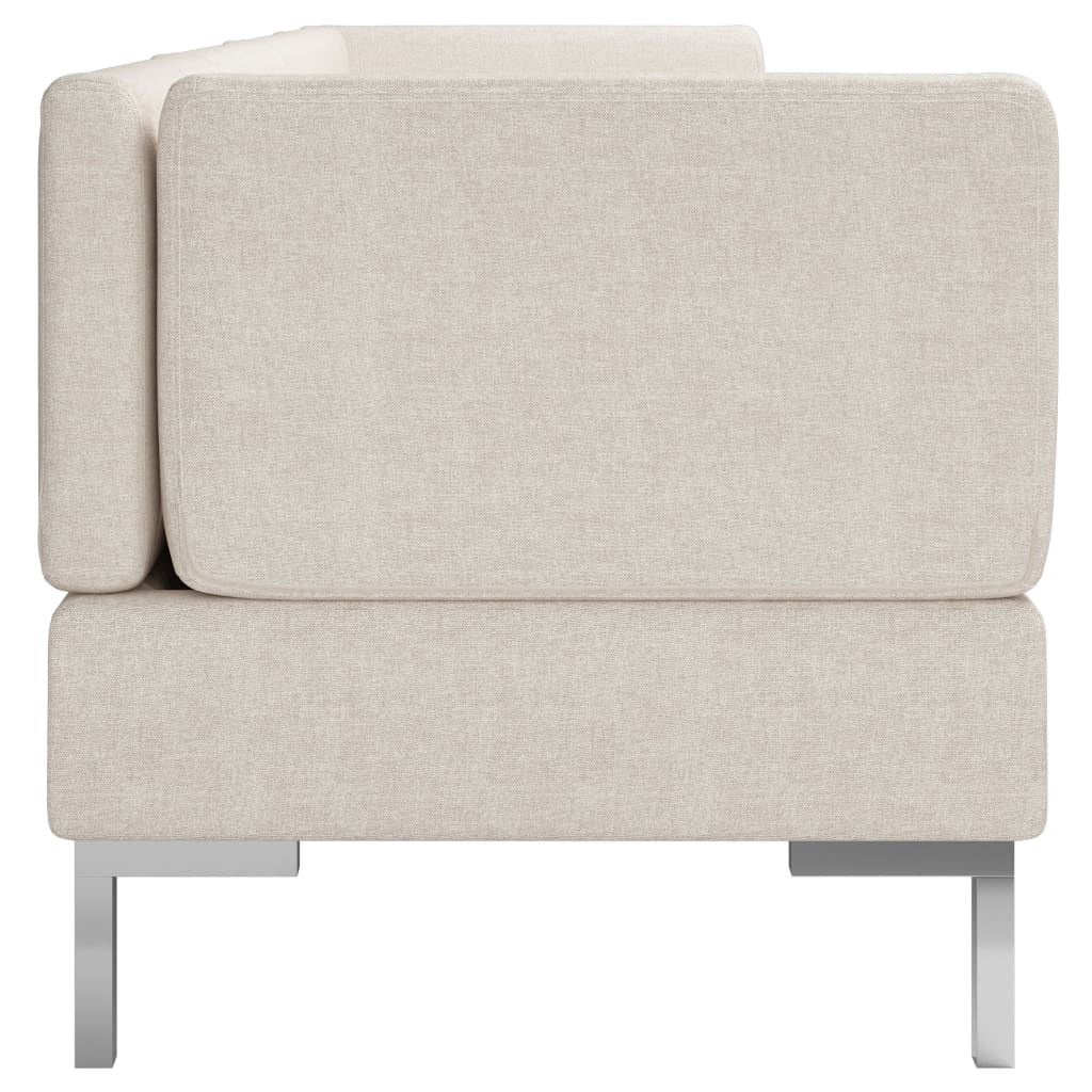4 Piece Sofa Set Fabric Cream