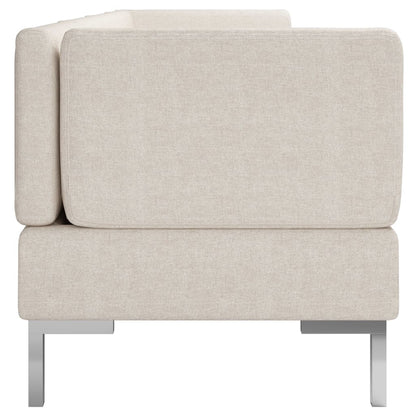 4 Piece Sofa Set Fabric Cream
