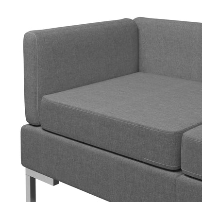 5 Piece Sofa Set Fabric Dark Grey