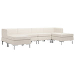 6 Piece Sofa Set Fabric Cream