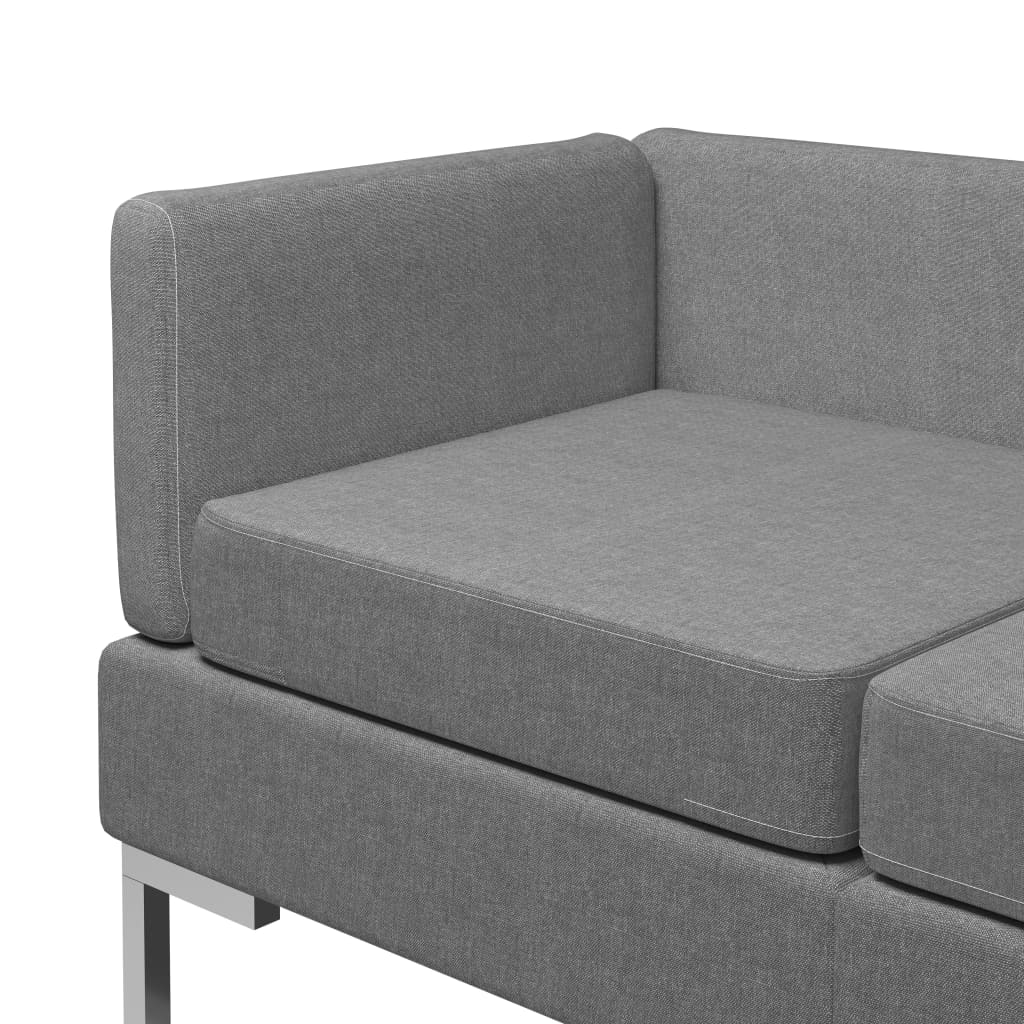 6 Piece Sofa Set Fabric Dark Grey