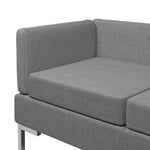 7 Piece Sofa Set Fabric Dark Grey