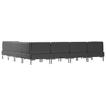 8 Piece Sofa Set Fabric Dark Grey