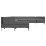 9 Piece Sofa Set Fabric Dark Grey