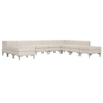 10 Piece Sofa Set Fabric Cream