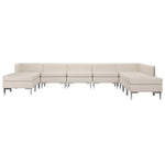 10 Piece Sofa Set Fabric Cream