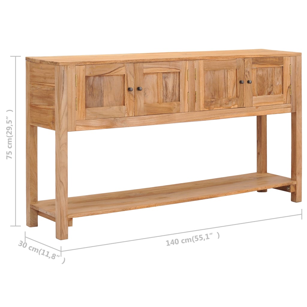 Sideboard 140x30x75 cm Solid Teak Wood