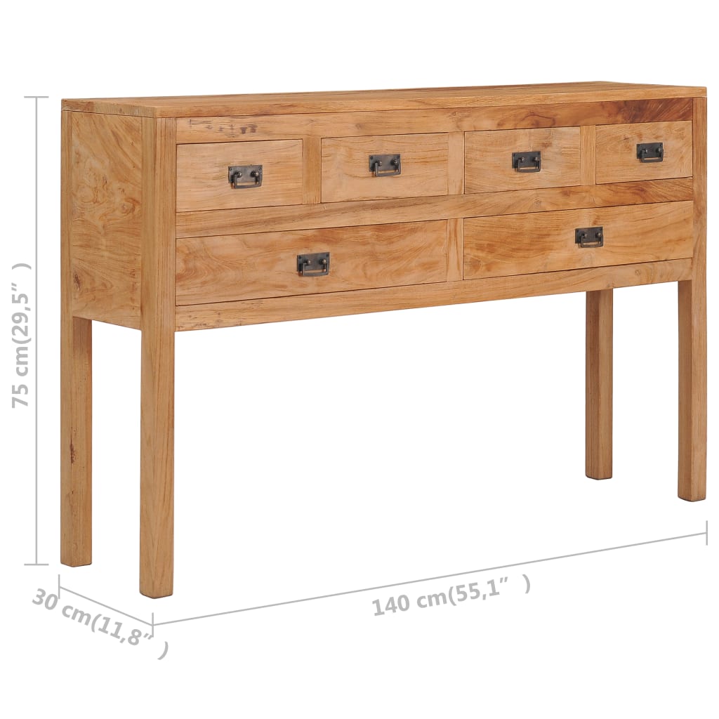 Sideboard 140x30x75 cm Solid Teak Wood