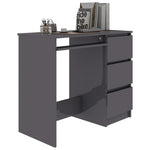 Desk High Gloss Grey 90x45x76 cm Chipboard