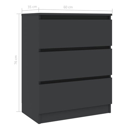 Sideboard Grey 60x35x76 cm Chipboard