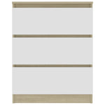 Sideboard White and Sonoma 60x35x76 cm Chipboard