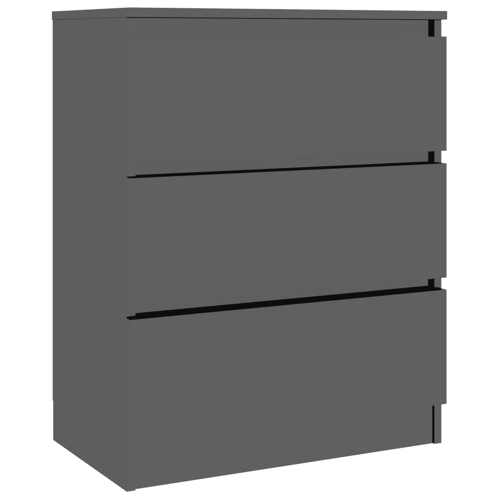 Sideboard High Golss Black 60x35x76 cm Chipboard