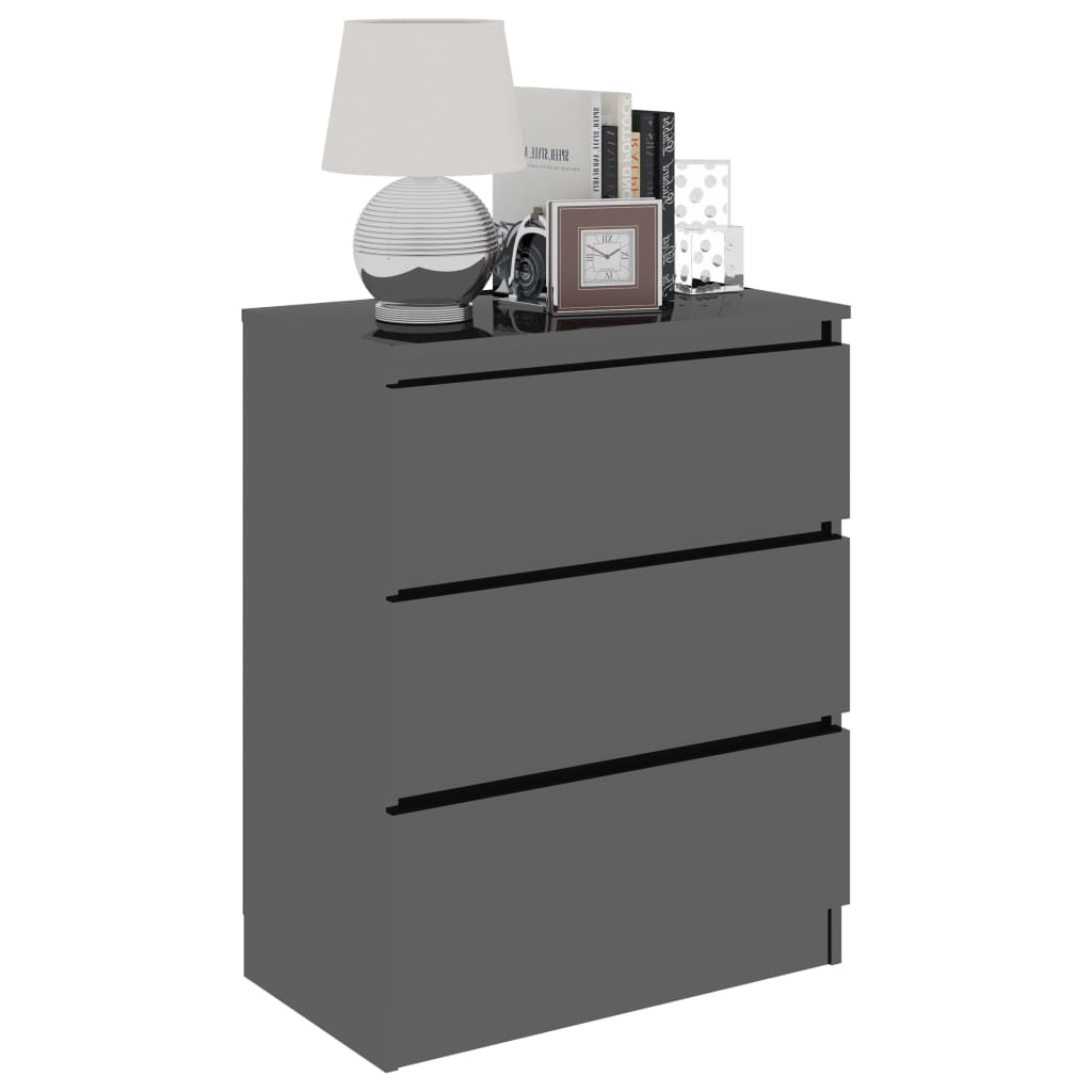 Sideboard High Golss Black 60x35x76 cm Chipboard
