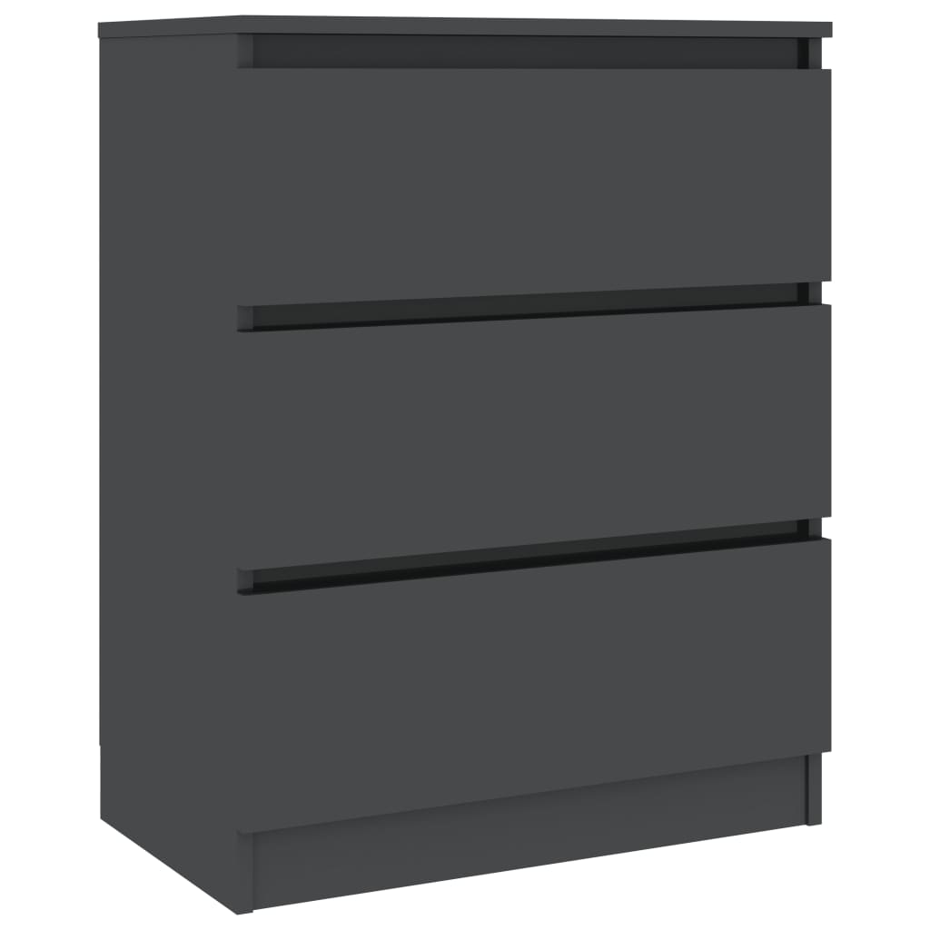 Sideboard High Gloss Grey 60x35x76 cm Chipboard
