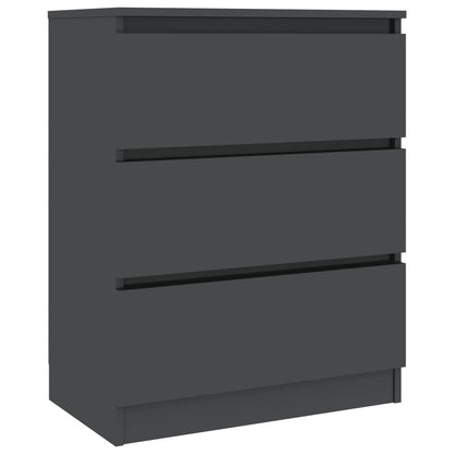 Sideboard High Gloss Grey 60x35x76 cm Chipboard
